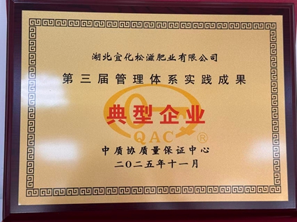 松滋肥業(yè)獲評(píng)管理體系實(shí)踐成果典型企業(yè)